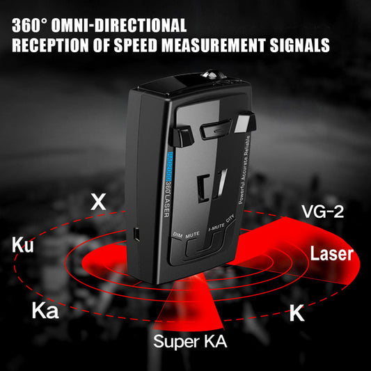 RAD2000 12V Car Radar Detector with English/Russian Voice Alerts, Laser Detection and Speed Alarm