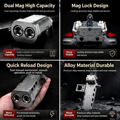 Galivo Semi-auto V5 Slingshot with Double Magazine 22 Shots CNC Aluminum Alloy