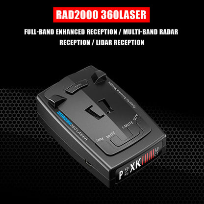 RAD2000 12V Car Radar Detector with English/Russian Voice Alerts, Laser Detection and Speed Alarm